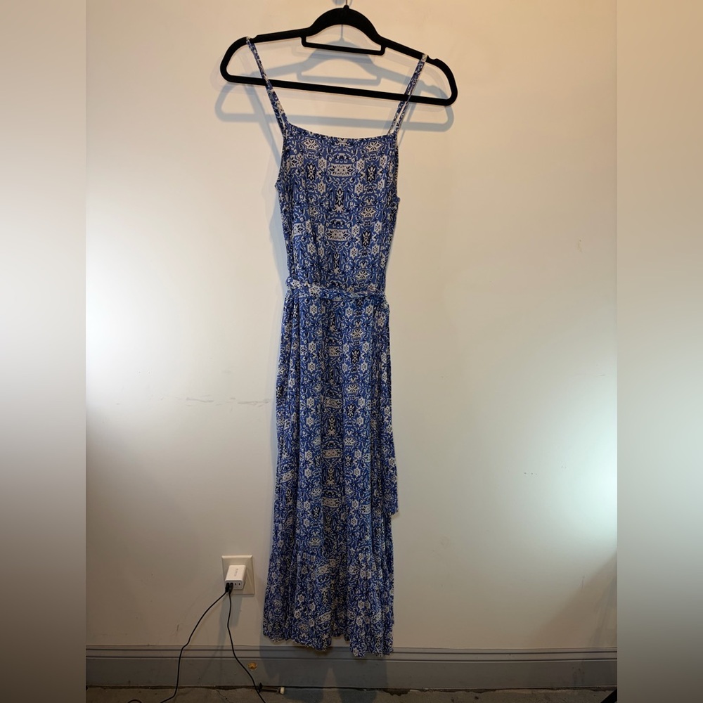Roller Rabbit Blue Printed Spaghetti-Strap Maxi Dress